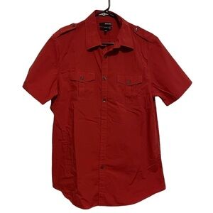 Men’s Murano Button Down Modern Comfort Fitted Short Sleeve Shirt Size Large